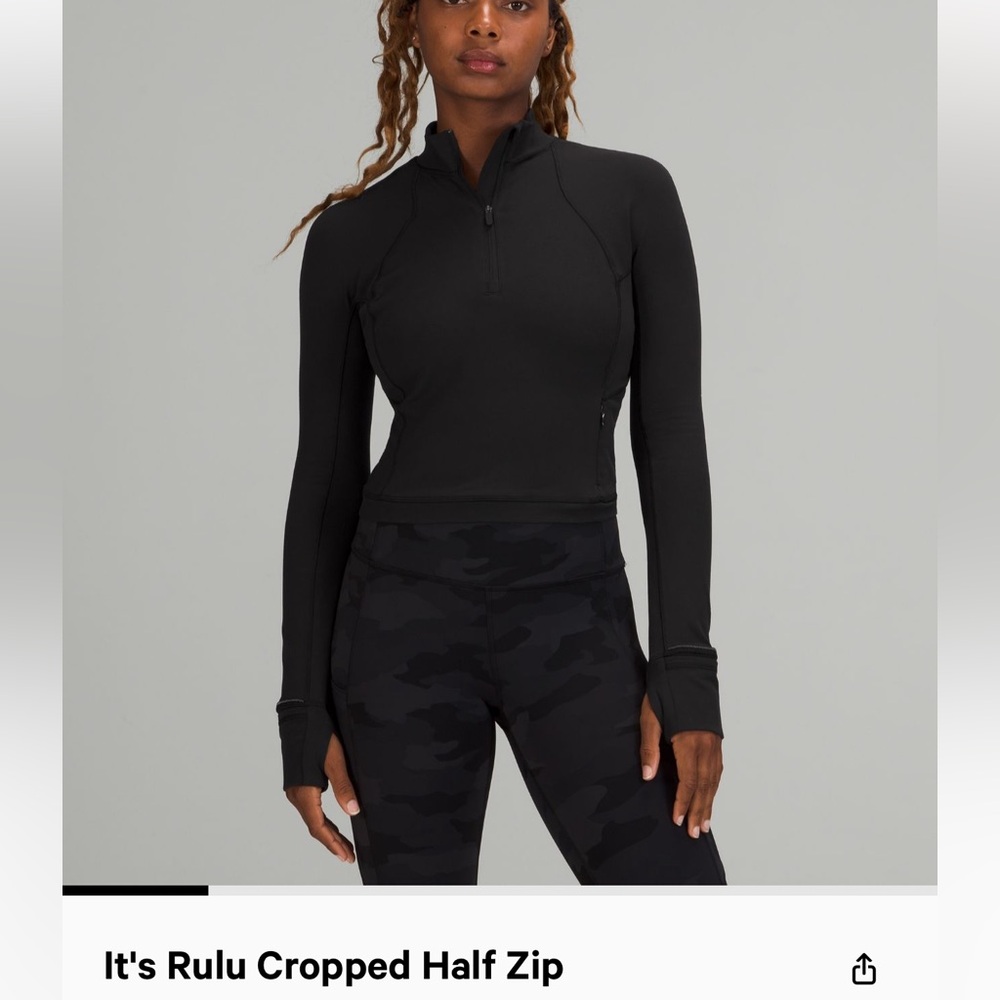 Lululemon rulu cropped half zip